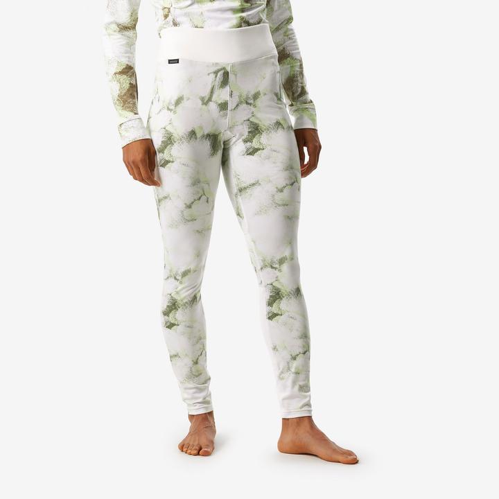 Produktbild Wedze Skiunterwäsche Funktionshose Damen - BL 500 Seamless grün/weiss mit Print (XS)