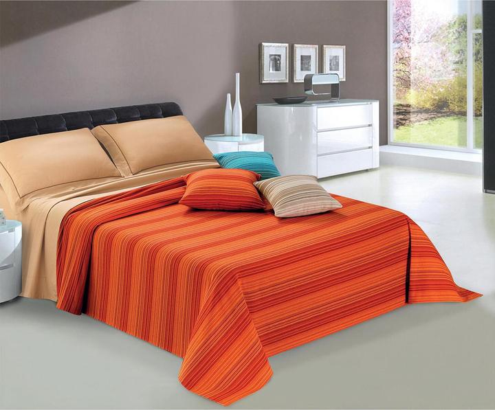 Immagine prodotto Casativo Maxi copriletto a righe 100% cotone, beige, 300 x 260 cm (300 x 260 cm)