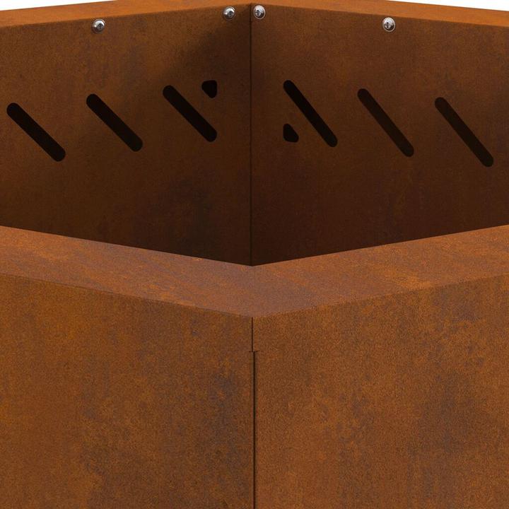 Image du produit VidaXL Foyer à faible émission de fumée Hexagonal 58x58x51 cm Acier résistant aux intempéries (58 cm)