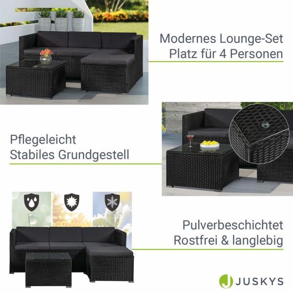 Actual product image Juskys Polyrattan lounge Punta Cana M seating set