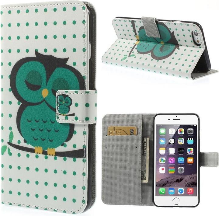 Produktbild König Design Handyhülle Tasche für Handy Apple iPhone 6 Plus Dicke Eule auf Ast (Apple iPhone 6 Plus)