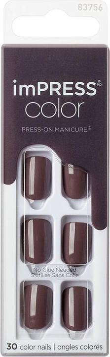 Produktbild KISS Self-adhesive nails imPRESS Color Try Gray 30 pcs (Kunstnägel, Try Gray)