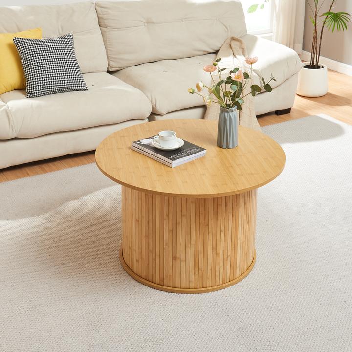 Actual product image En.Casa Couchtisch Ledepid 48xØ80 cm Natur