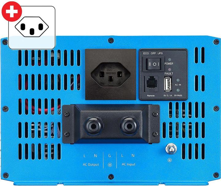 Produktbild Ective TSI 30 Sinus-Wechselrichter 3000W 12V mit Netzvorrangschaltung (CH-Stecker)