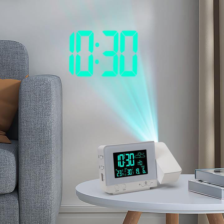 Image du produit Casativo Réveil par projection avec station météo sans fil, port USB, capteur extérieur