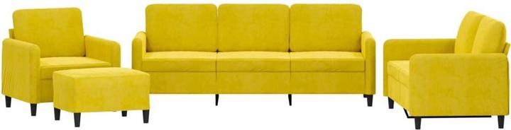 Actual product image VidaXL Sofa set armchair sofa couch living room design sofa 4-piece yellow velvet