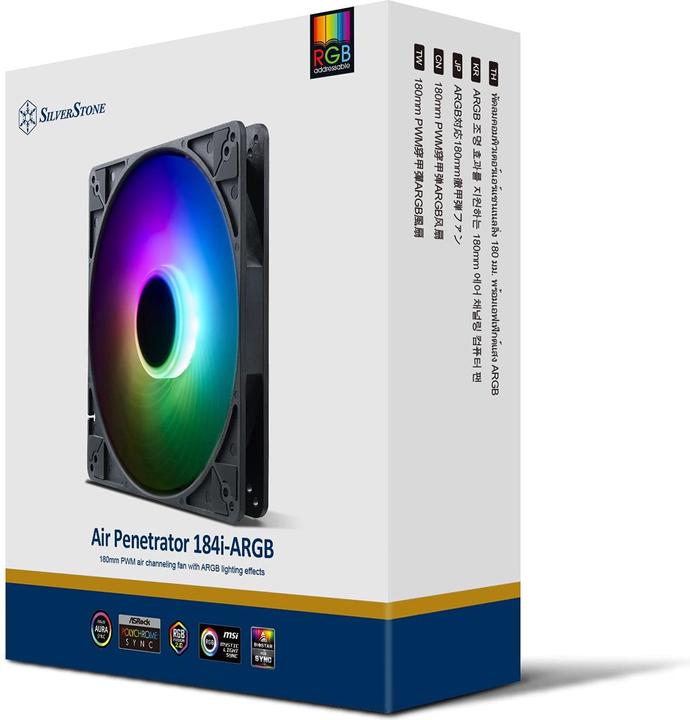 Actual product image Silverstone AP184i-ARGB fan (180 mm, 1 x)