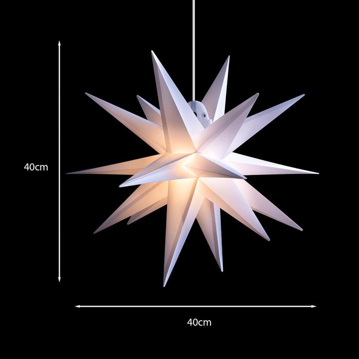 Produktbild Novaliv Weihnachtsstern Dekostern | 40cm WEISS | Innen und Aussen |für Glühbirne E14 Gewinde mit