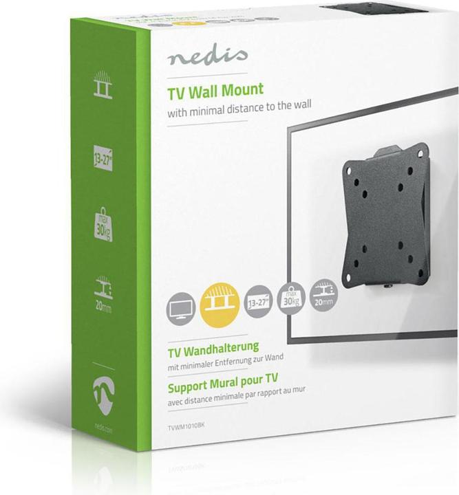Image du produit Nedis Support TV mural fixe | 13-27 " | poids maximum de l'écran supporté : 30 kg | W minimal (Mur, 27", 30 kg)