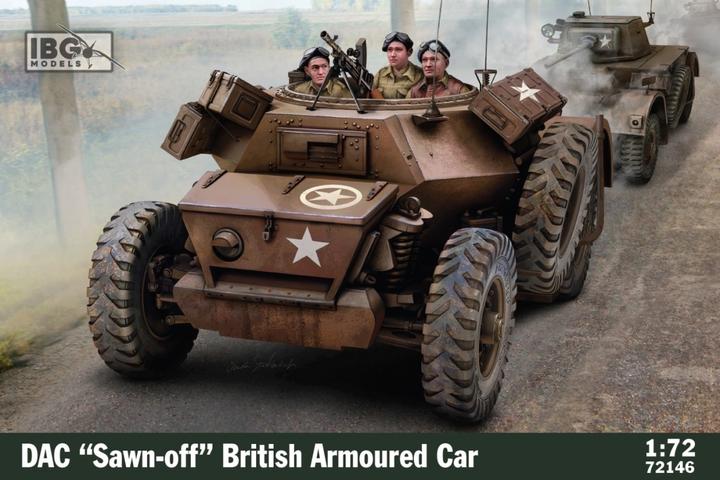 Produktbild Italeri DAC, abgesägtes Plastikmodell eines britischen Panzerwagens im Massstab 1:72