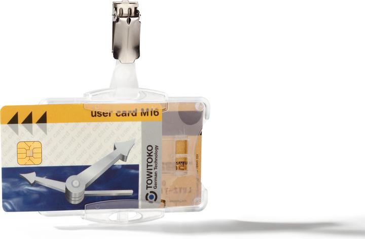Durable Portabadge con clip per 2 carte 1 pg. à 25 pezzi 821819