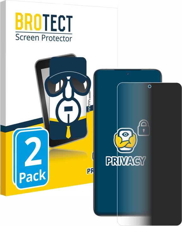 Productafbeelding BROTECT Anti-spionnetje privacyfolie Beschermfolie tegen blauw licht (2 Stuk, Xiaomi Poco F6 Pro)