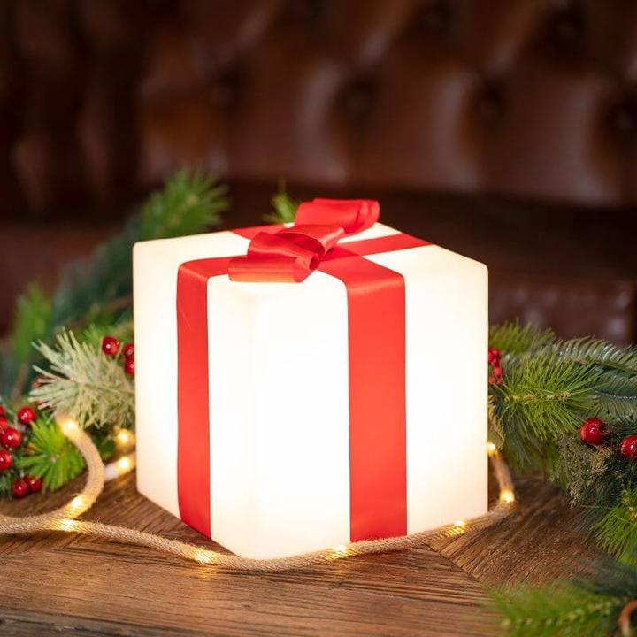 Immagine prodotto Newgarden GIFTY Cubo luminoso natalizio a 20 LED da 20 cm, batteria ricaricabile, solare, per esterni e (2000 lm, IP65)