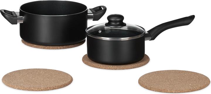 Actual product image Relaxdays Cork coasters (4 x, Pan coaster)