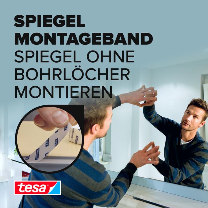 Produktbild tesa Powerbond MIRROR doppelseitiges Montageband für Spiegel (38 mm)