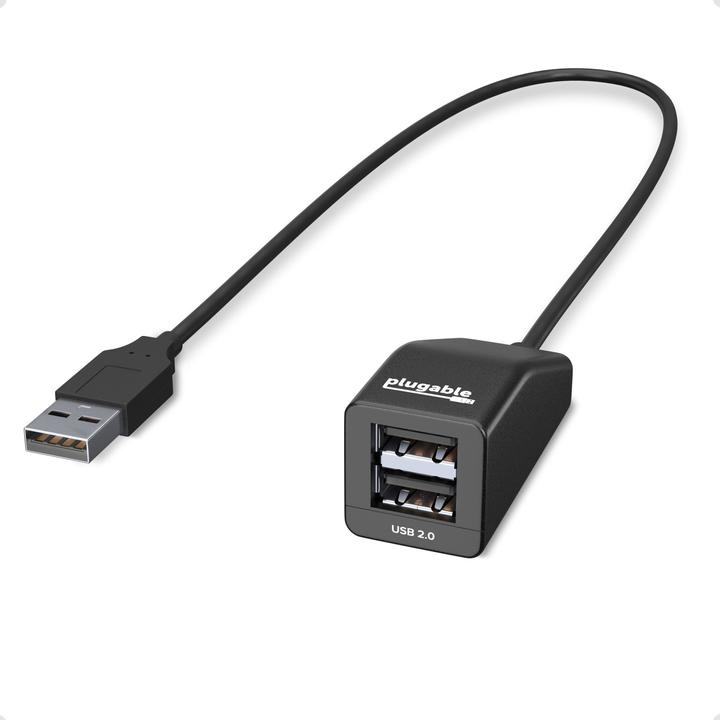 Image du produit Plugable Répartiteur USB 2.0 à 2 ports (USB-A, 2 Ports)