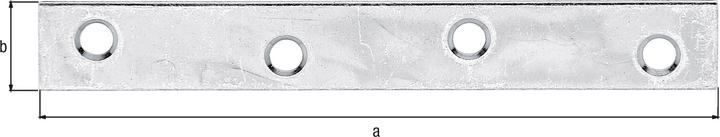Produktbild GAH Flachverbinder Länge 120 mm Breite 16 mm Stärke 1,75 mm Stahl sendzimirverzinkt Anzahl Löcher 4 (Flachverbinder, 1 Stk.)