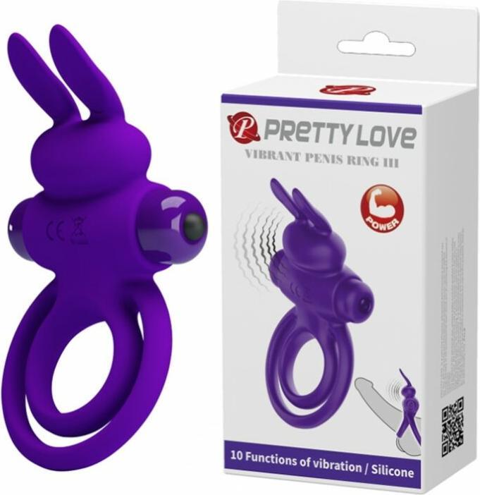 Produktbild Pretty Love Vibrierender Penisring mit Kaninchenohren (4 cm)