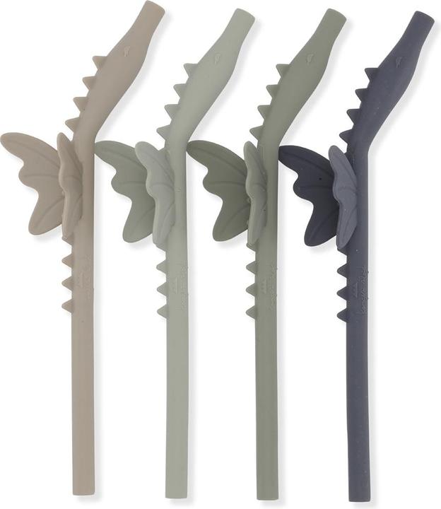 Actual product image Konges Slojd Silicone straws Dragon Forest Mix