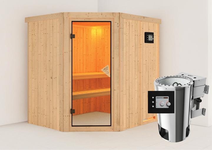 Actual product image Karibu Lilja without roof rim (Plug & Play 3,6 KW - Bio external control)