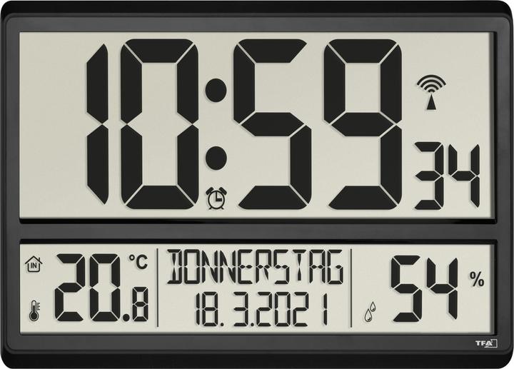 Produktbild TFA Digital Funk-Wanduhr mit Hygrometer