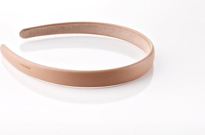 Corinne World - Leather Diadem Narrow Plain Camel