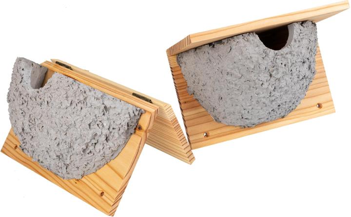 Produktbild La Mia! Mehlschwalben Nest - Nistkasten aus Holzbeton und Lärche geölt
