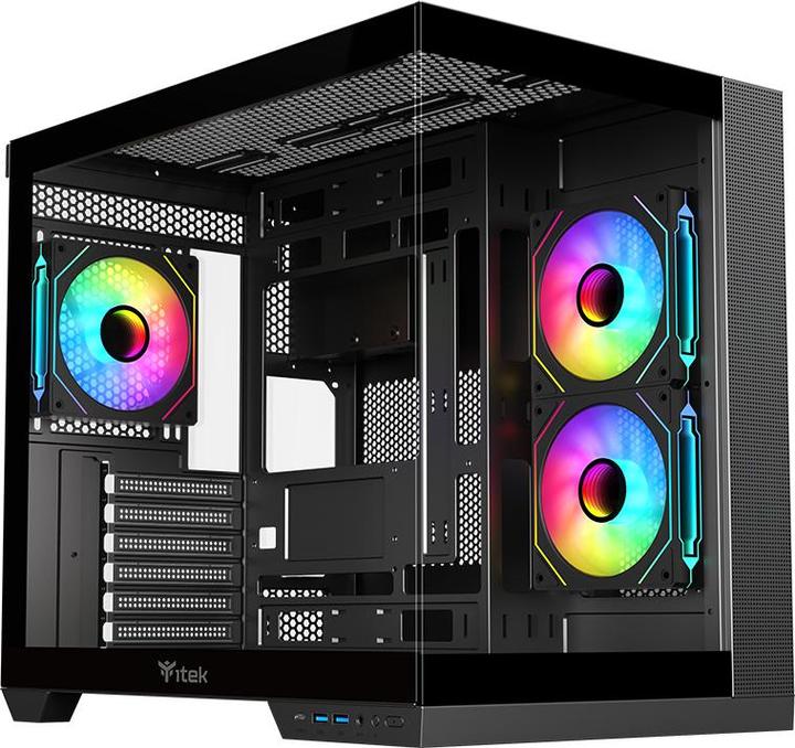 Image du produit Itek Boitier Moyen Tour ATX Dark Cave DS RGB avec panneaux vitrés (Noir) (mATX, ATX, Mini-ITX)
