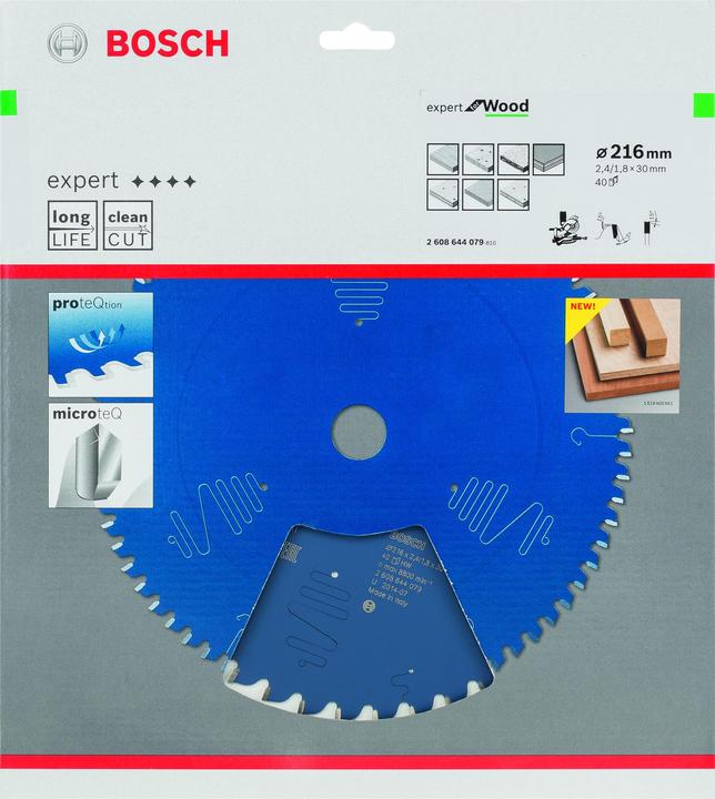 Produktbild Bosch Professional Zubehör Kreissägeblatt Expert for Wood, 216 x 30 x 2,4 mm, 40