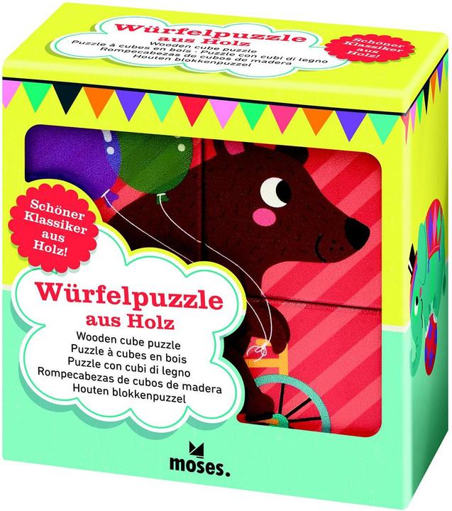 Immagine prodotto Puzzle di dadi in legno - amici del circo (6 pezzi)