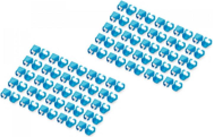 Image du produit Digitus Clips de couleur pour câble RJ45 couleur bleue, paquet de 100 pièces
