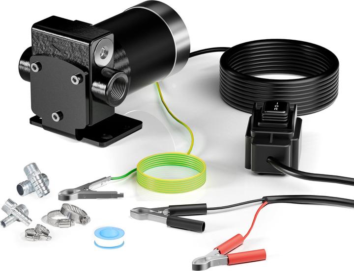 Produktbild Wiltec Transferpumpe 12V 75W Kraftstoffpumpe 14l/min Förderpumpe Diesel/Benzin