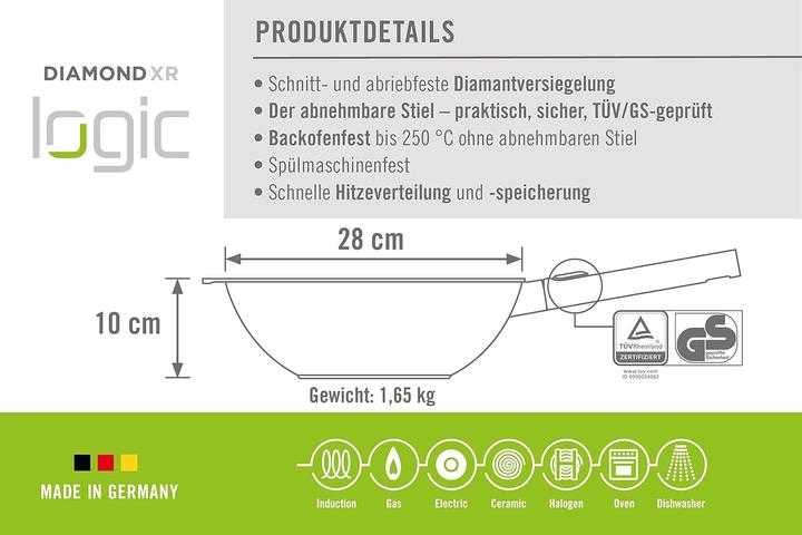 Produktbild Woll 11028PLCI Pro Logic Induktion, Gusspfanne (28 cm, Wok Pfanne, Aluminium)