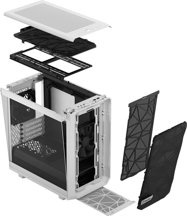Actual product image Fractal Meshify 2 Mini White TG Clear Tint - white (mATX, DTX, Mini-ITX, Mini-DTX)