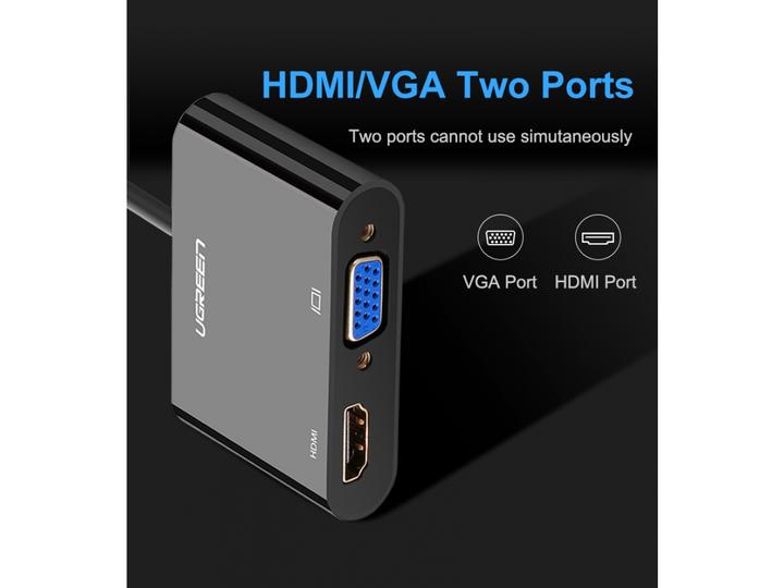 Image du produit Ugreen Adaptateur HDMI vers HDMI / VGA avec audio (HDMI, 3 cm)