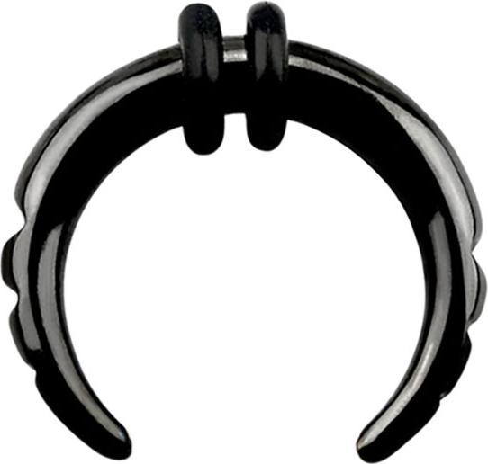 Star Piercing Dehnsichel schwarz mit 3 kerben (ohne Messing, Chirurgenstahl 316L)
