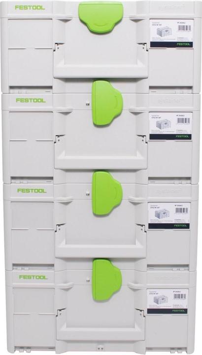 Produktbild Festool Systainer Set 4x SYS3 M 187 ( 4x 204842 ) 15,9 Liter 396x296x187mm Werkzeugkoffer koppelbar