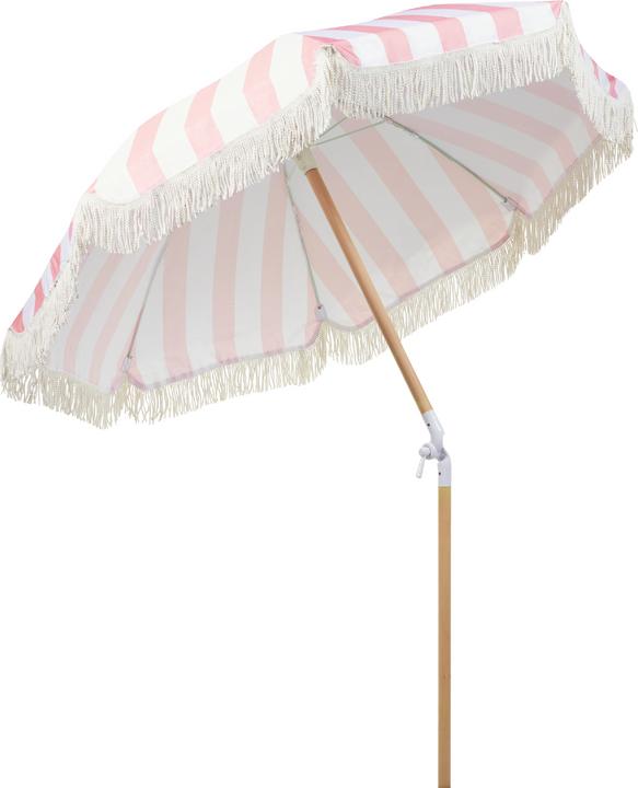 Produktbild Beliani Sonnenschirm ⌀ 150 cm rosa / weiss mit Volant MONDELLO (1.50 m)
