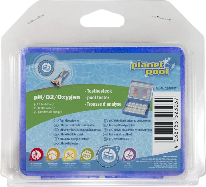 Planet Pool Kit per il test del pH/ossigeno (134 g, 20 ml)