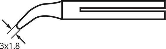 Actual product image Velleman Long-Life Soldering Tip 32N/55N, 60W Ct-25D 3X1.8mm (Spare)