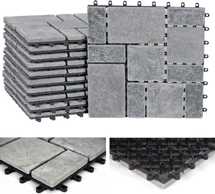 Produktbild Mendler Steinfliese HWC-K70, 11x je 30x30cm = 1m², dunkelgrau (11 x)