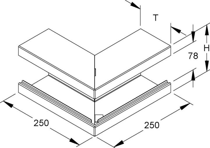 Produktbild Niedax Gerätekanal-Ausseneck (25 cm)