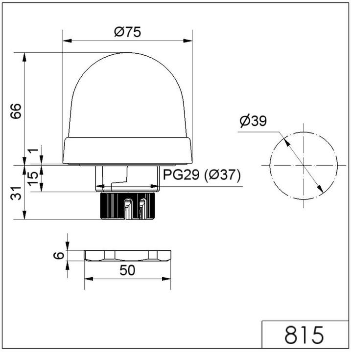 Actual product image Werma Amber permanent light high beacon12-240V