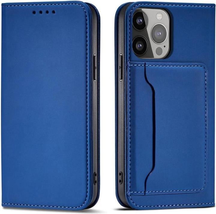 Produktbild Hurtel Magnet Card Case for iPhone 13 Pro cover card wallet card stand blue (Apple iPhone 13 Pro)