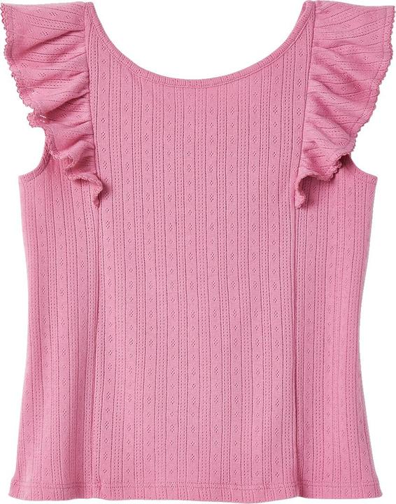 Actual product image Vertbaudet Girls' flounce top in pointelle jersey (158)