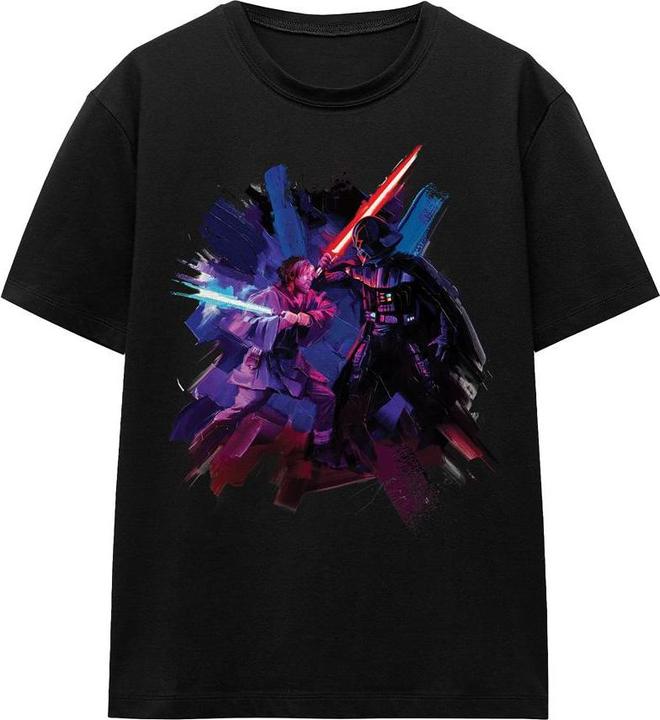 Actual product image Star Wars Unisex Adult Obi Wan Kenobi Vader Painted T-Shirt (XL)