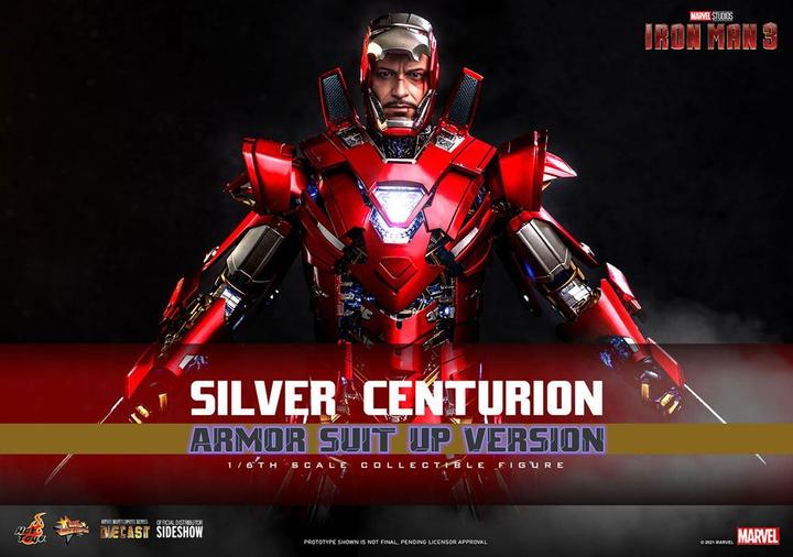 Image du produit Hot Toys Iron Man 3 figurine Movie Masterpiece 1/6 Silver Centurion (Armor Suit Up Version) 32 cm