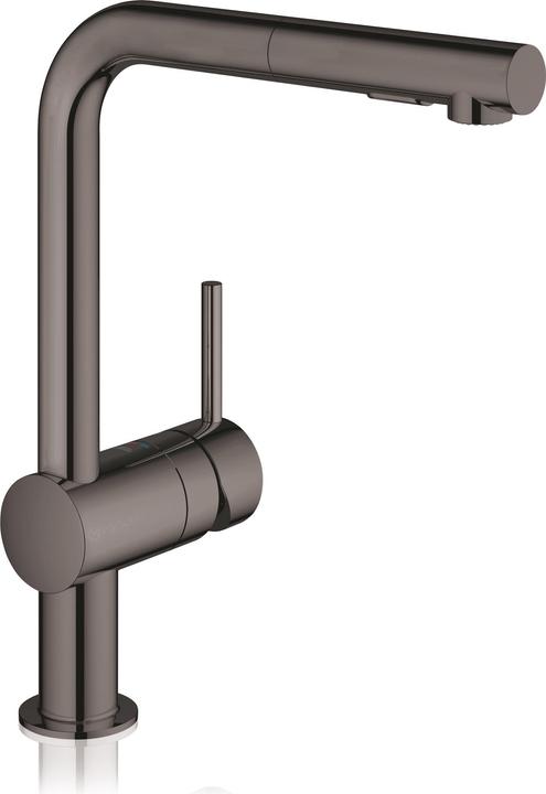 Grohe Küchenarmatur mit Handbrause Minta hard graphite glänzend 30274