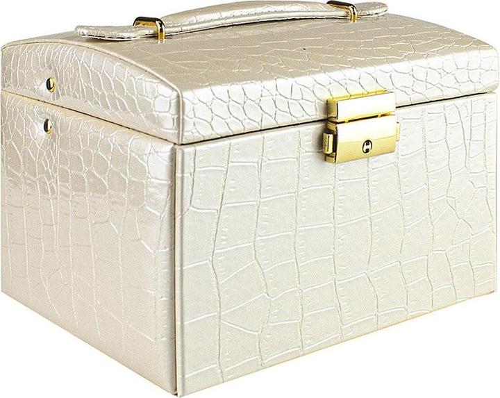 JTI Schmuckschatulle, Krokodilmuster - Beige