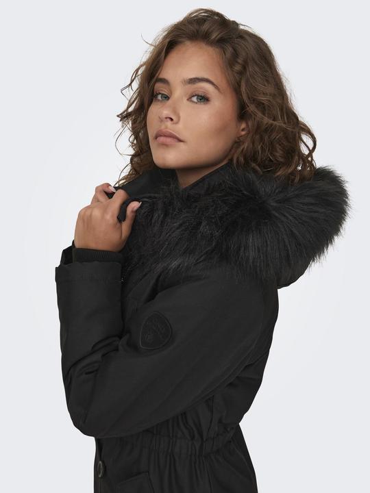Image du produit Only Capuche avec bord en fausse fourrure amovible Poignets côtelés Parka Longue parka (XXS)